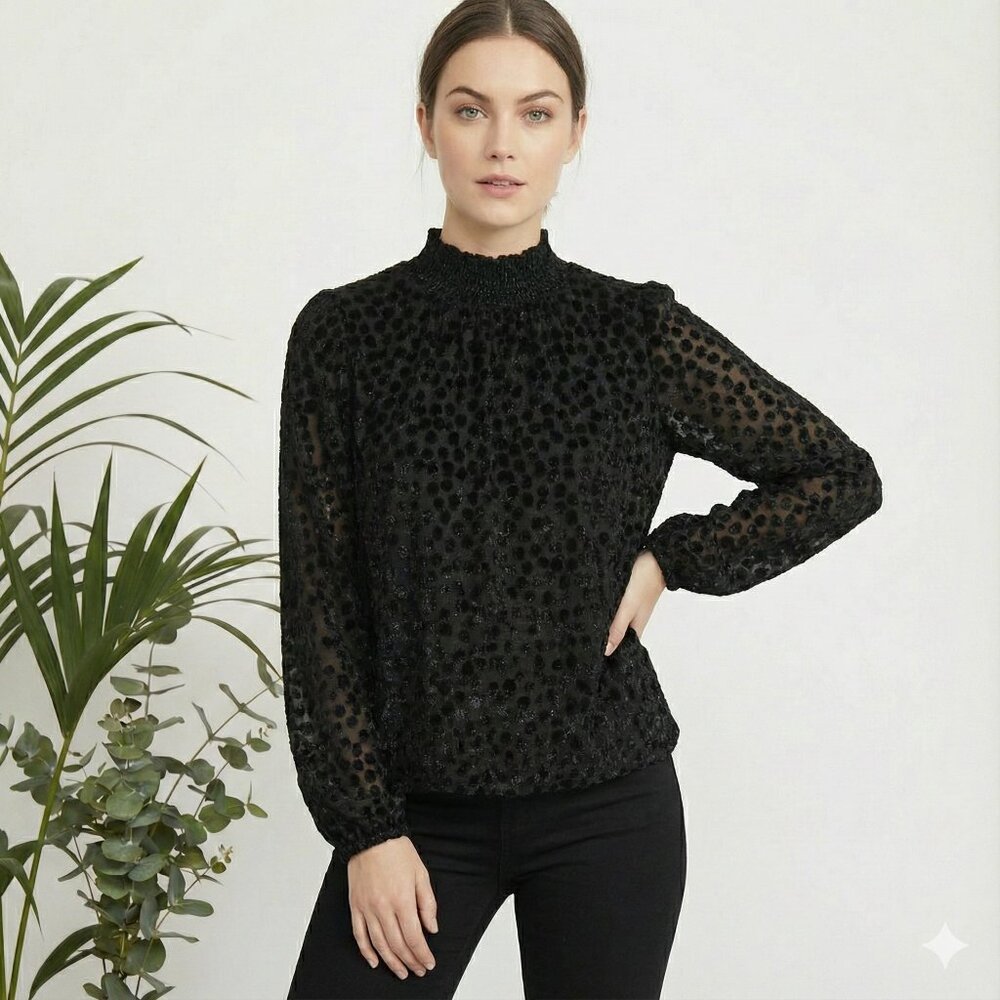 Maje Black Lace Top | Elegant Cropped Lace Blouse